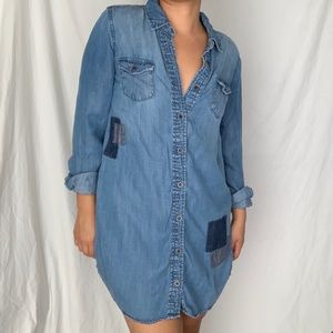 Forever21 Denim Shirtdress with Patches
